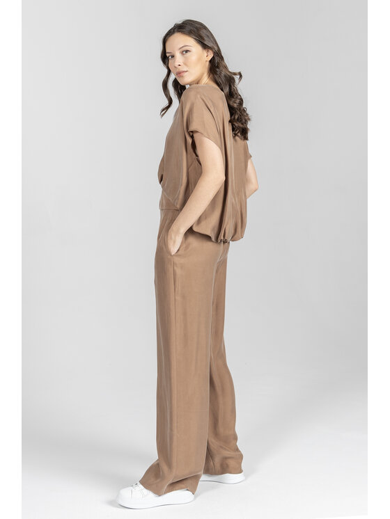 Deni Cler Milano Deni Cler Milano Bluzka W-DC-1217-F2-B8-18-1 Brązowy Loose Fit