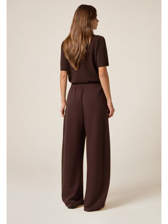 Oltre Oltre Pantaloni di tessuto P818J002553N032 Marrone Baggy Fit