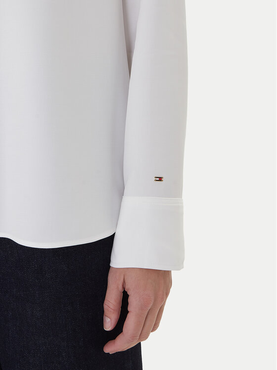 Tommy Hilfiger Tommy Hilfiger Bluză WW0WW47339 Alb Relaxed Fit