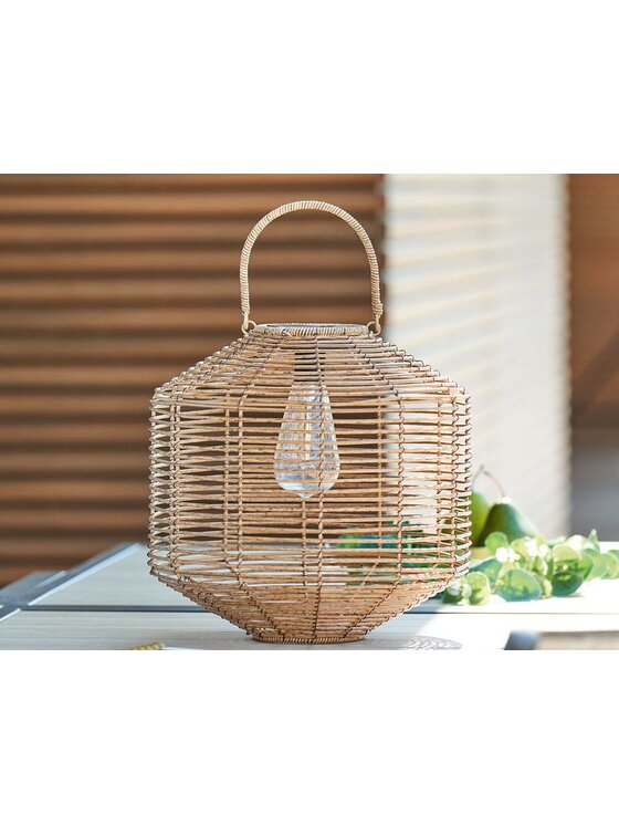 MIAhome MIAhome Lampion metalowy Solarny VILAKKU 30 cm Brązowy