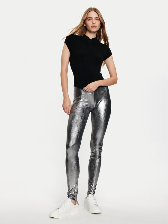 Karen by Simonsen Karen by Simonsen Leggings Regitze 10105220 Srebrna Slim Fit