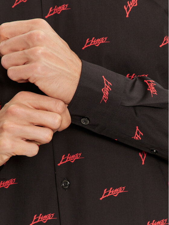 HUGO Hugo Srajca Ermo 50527426 Črna Slim Fit