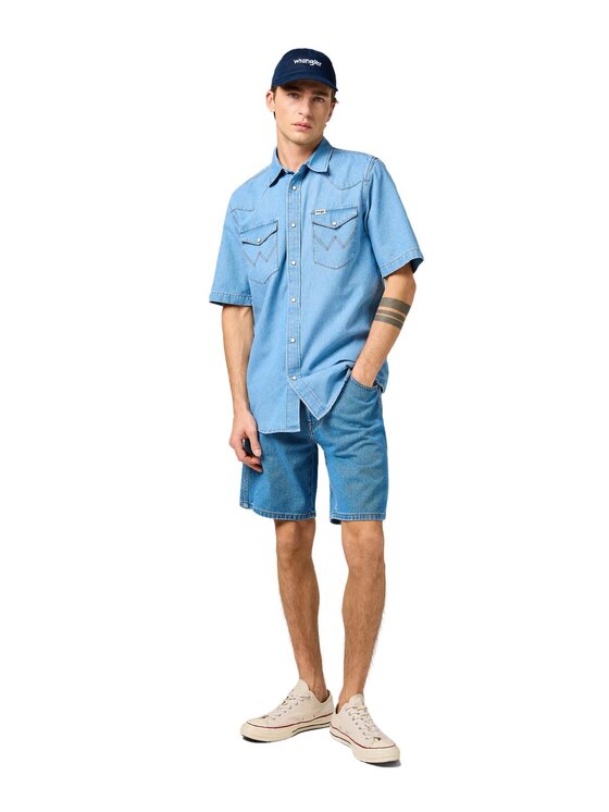 Wrangler Wrangler Szorty jeansowe 112362350 Niebieski Regular Fit