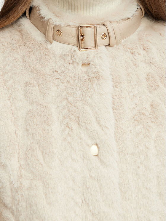 Guess Guess Pelzmantel W6BL78 W4736 Beige Regular Fit