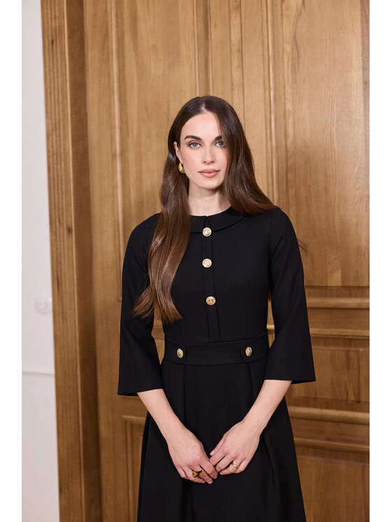 Kasia Zapała Kasia Zapała Sukienka codzienna Rita black Czarny Slim Fit