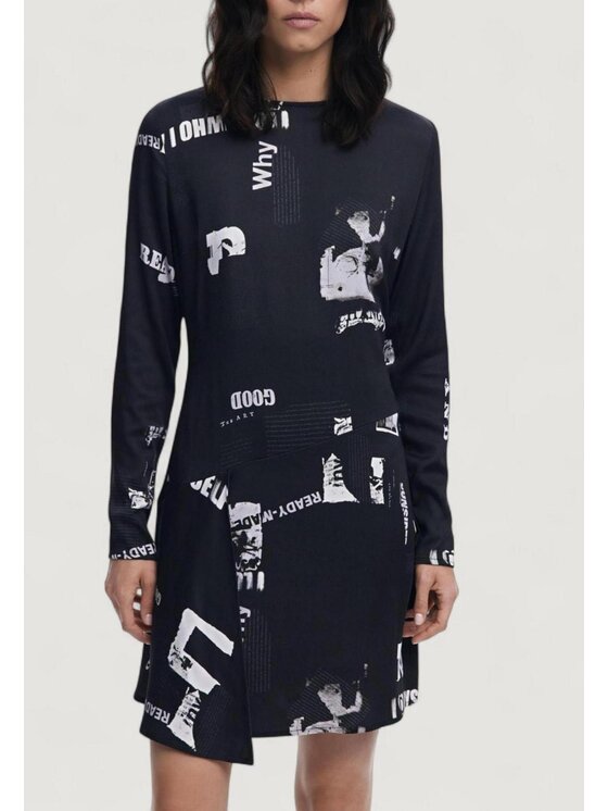 Desigual Desigual Φόρεμα καθημερινό VEST_NEWSCORTO Μαύρο To Fit