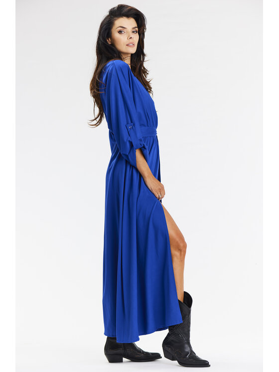 Awama Awama Letné šaty A670 Modrá Basic Fit