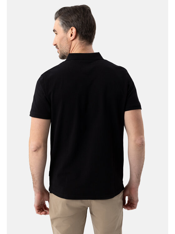 Volcano Volcano Polo O-MOLTI Czarny Regular Fit