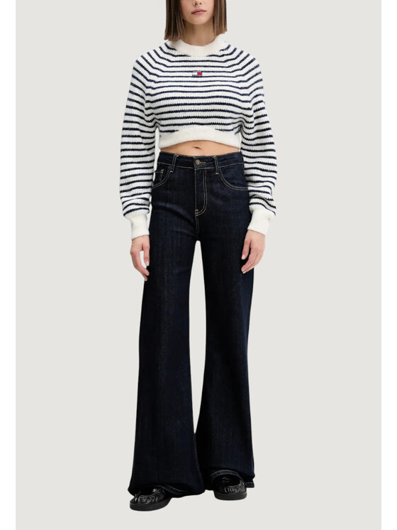 Tommy Jeans Tommy Jeans Maglione TJW CROP BADGE SWEAT Bianco Sweat Fit