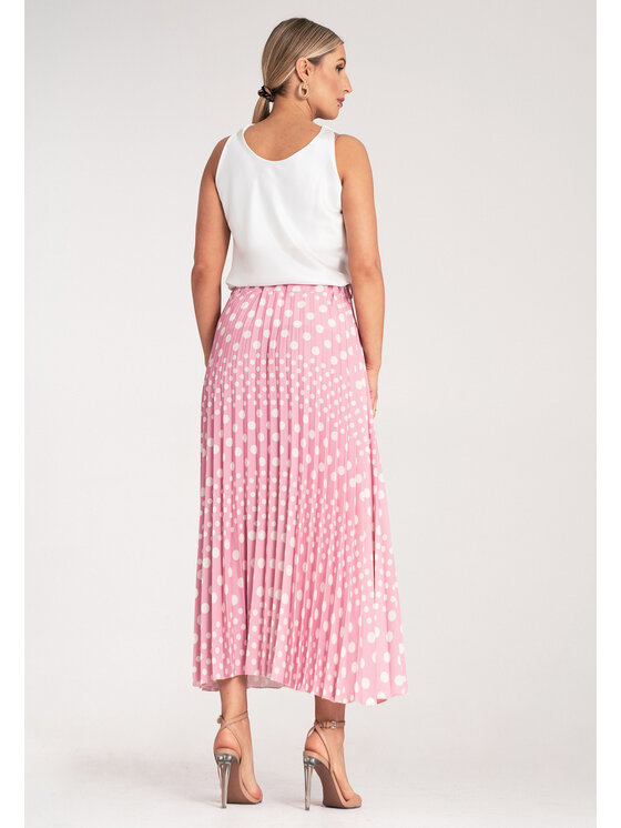 FIGL FIGL Gonna plissettata M1155 Rosa Flared Fit