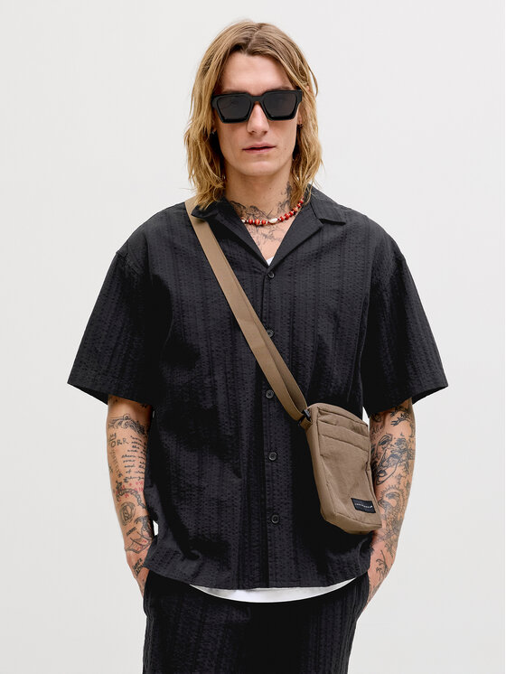 Jack & Jones Jack & Jones Набір сорочка і шорти з текстилю Tyson 12297649 Чорний Relaxed Fit