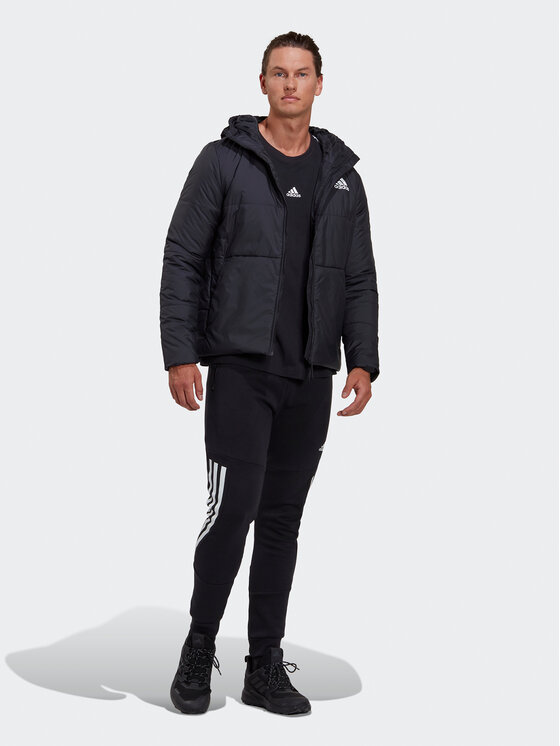 adidas adidas Giacca di transizione BSC 3-Stripes Hooded Insulated Jacket HG6276 Nero Regular Fit