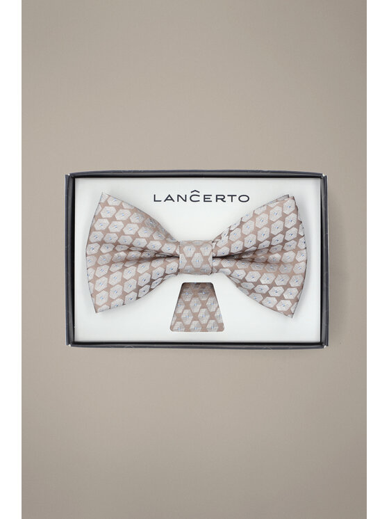Lancerto Lancerto Komplet mucha i poszetka Mucha Beżowa MU090126000002 Beżowy
