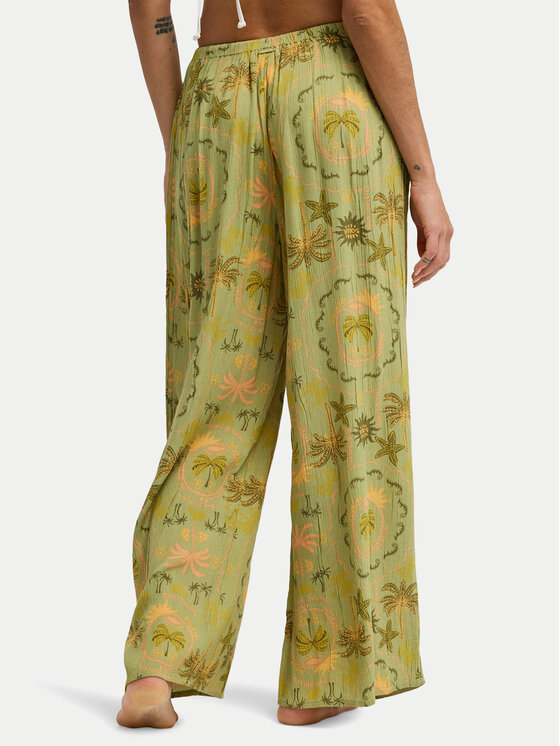 Billabong Billabong Spodnie materiałowe Beach Spirit EBJNP00141 Zielony Wide Leg