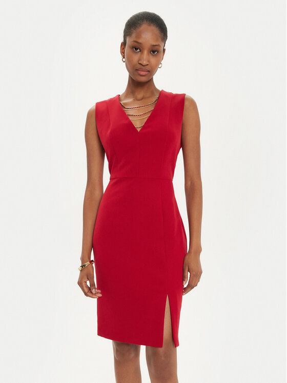 Fracomina Fracomina Rochie cocktail FQ24WD1008W42901 Roșu Slim Fit