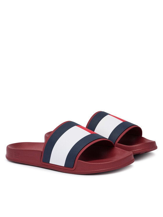 Tommy Hilfiger Tommy Hilfiger Nazouváky Core Hilfiger Flag Pool Slide FM0FM05798 Bordó
