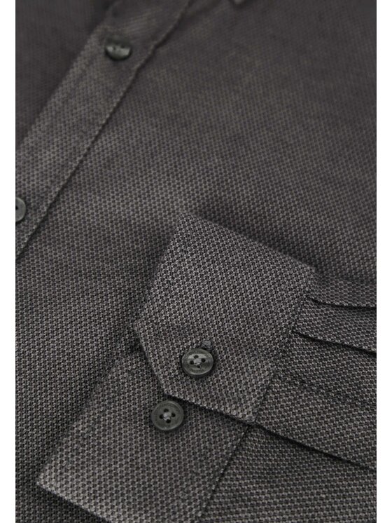 Volcano Volcano Koszula K-MAGNETIC Szary Regular Fit