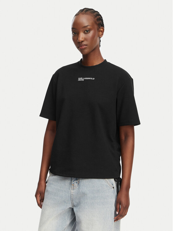 Karl Lagerfeld Jeans Tricou B2W17074 Negru Regular Fit