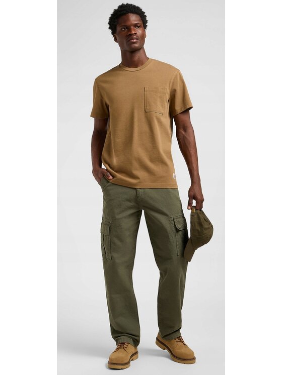 Lee Lee T-Shirt WW Pocket Tee Brązowy Relaxed Fit