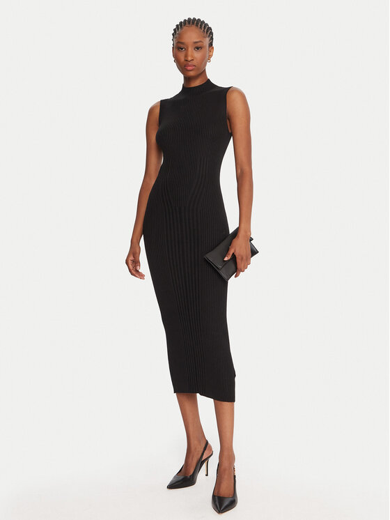 Guess Guess Sukienka dzianinowa W5BK23 Z3OW2 Czarny Slim Fit