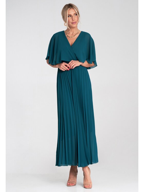 FIGL FIGL Koktejlové šaty M1209 Zelená Flared Fit