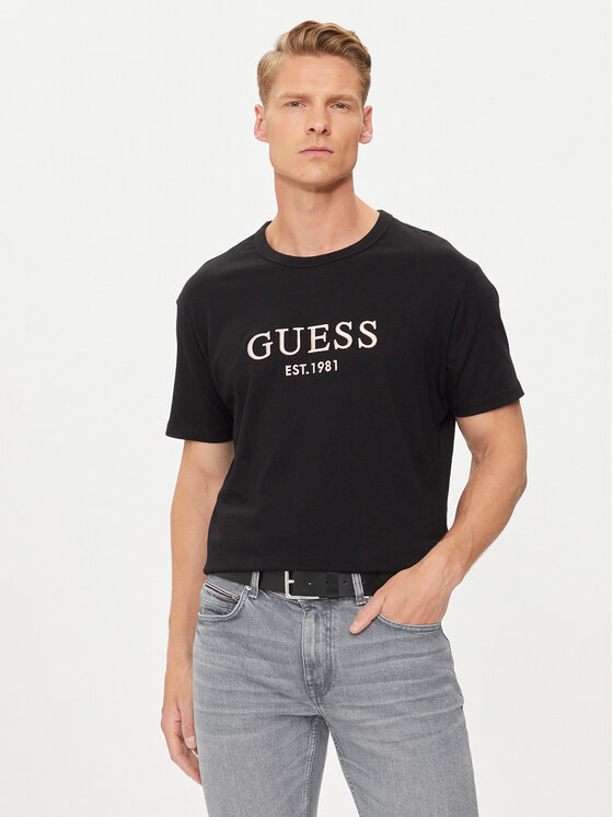 Guess T-krekls M4YI17 I3Z14 Melns Regular Fit