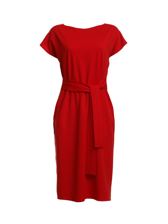 Awama Awama Sukienka letnia A142 Czerwony Basic Fit