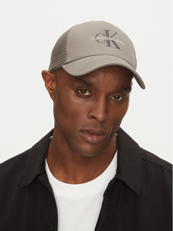 Czapka z daszkiem Calvin Klein Jeans, Szara, Monologo LV04G5065G