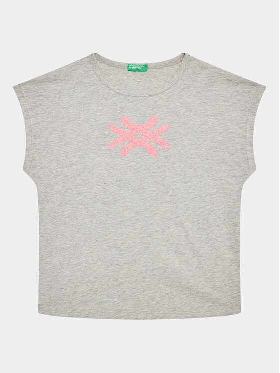 United Colors Of Benetton United Colors Of Benetton T-shirt 3I1XC10C0 Siva Regular Fit