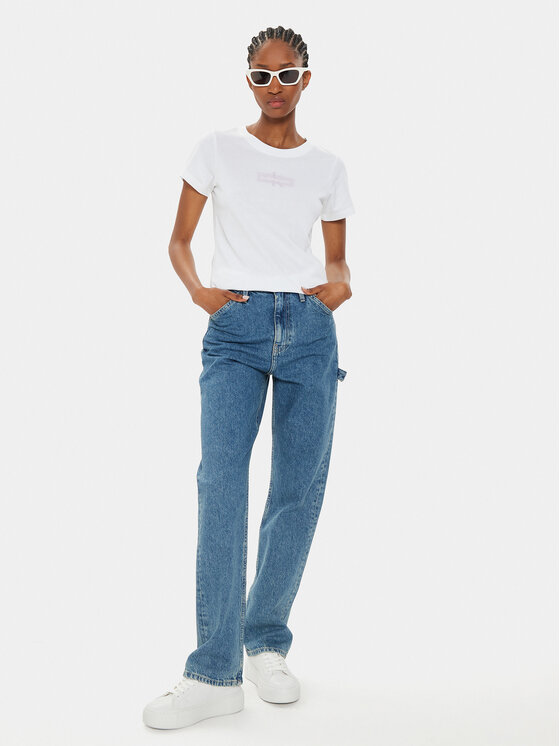 Calvin Klein Jeans Calvin Klein Jeans T-Shirt Faded Monologo J20J223625 Weiß Slim Fit