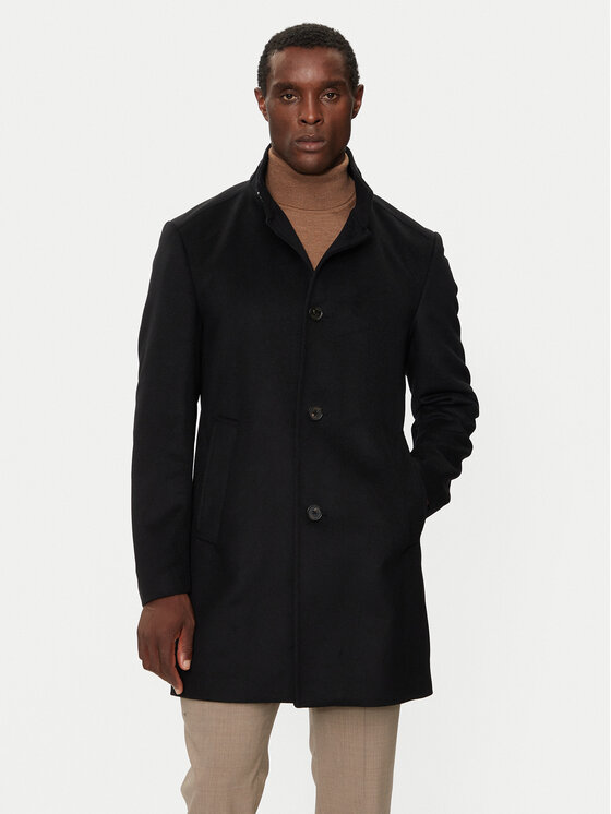 JOOP! JOOP! Gyapjú kabát 17 JC-21Maron 30044311 Fekete Regular Fit