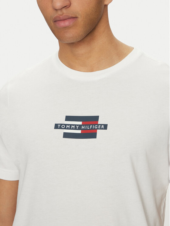 Tommy Hilfiger Tommy Hilfiger T-shirt Flag Box MW0MW38636 Bijela Regular Fit