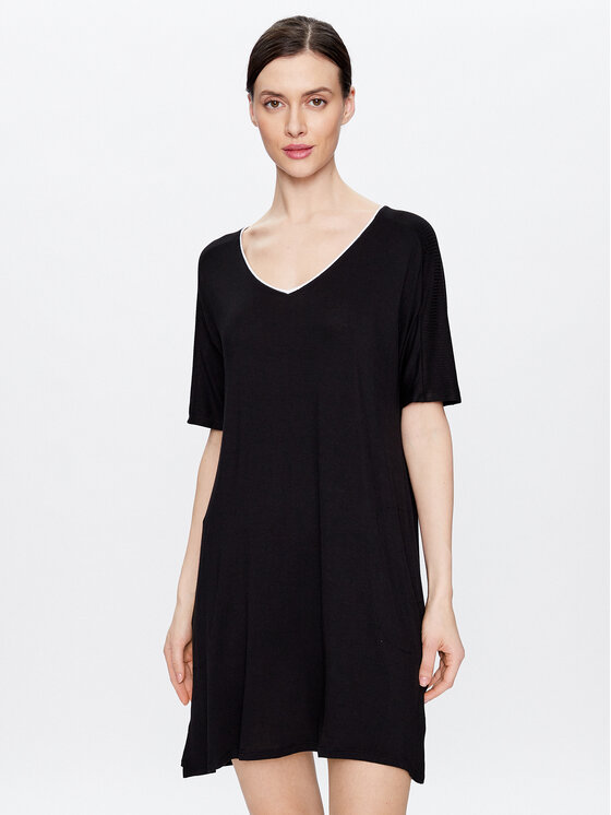 DKNY Nočná košeľa YI2319330 Čierna Regular Fit