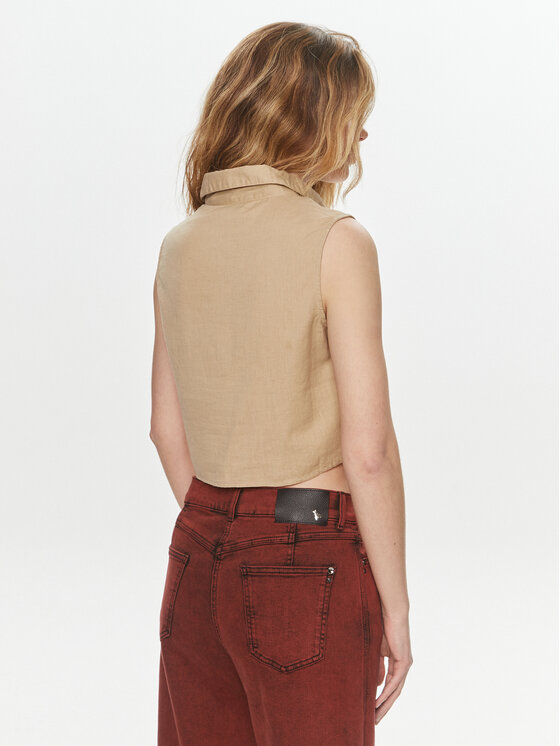 Brave Soul Brave Soul Srajca LWT-548ELIZABETH Bež Straight Fit