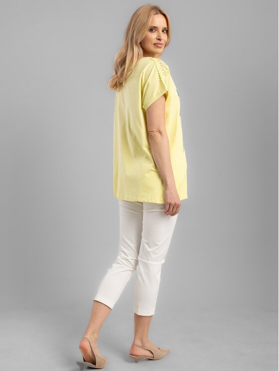Perso Perso Tričko TCE242202F Žltá Regular Fit