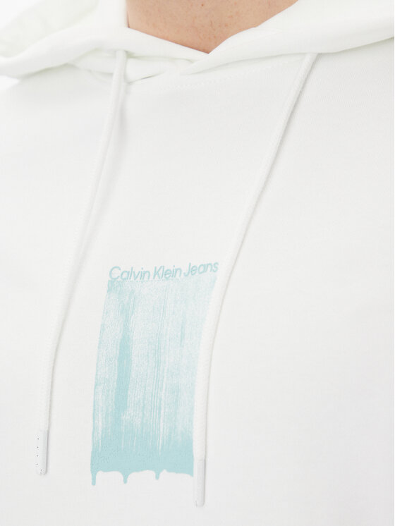 Calvin Klein Jeans Calvin Klein Jeans Pulóver Brush Stroke J30J327525 Fehér Regular Fit