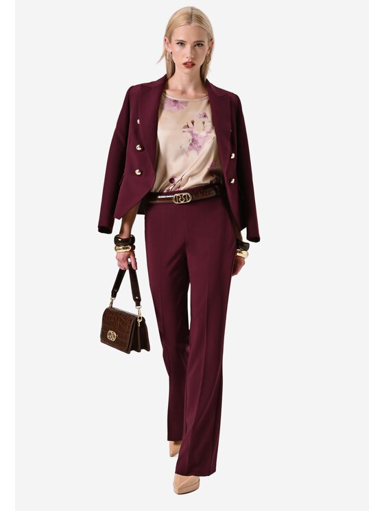 Rinascimento Rinascimento Παντελόνι Palazzo Pantalone donna Μπορντό Regular Fit