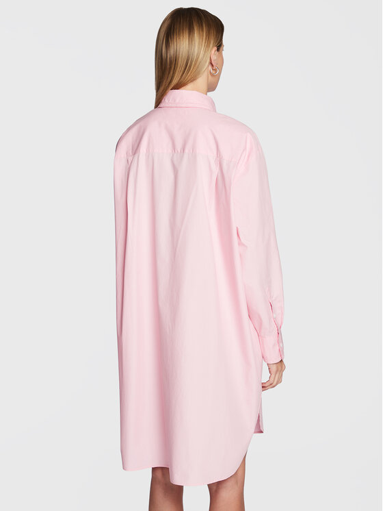 Tommy Hilfiger Tommy Hilfiger Marškinių tipo suknelė Solid WW0WW37102 Rožinė Oversize