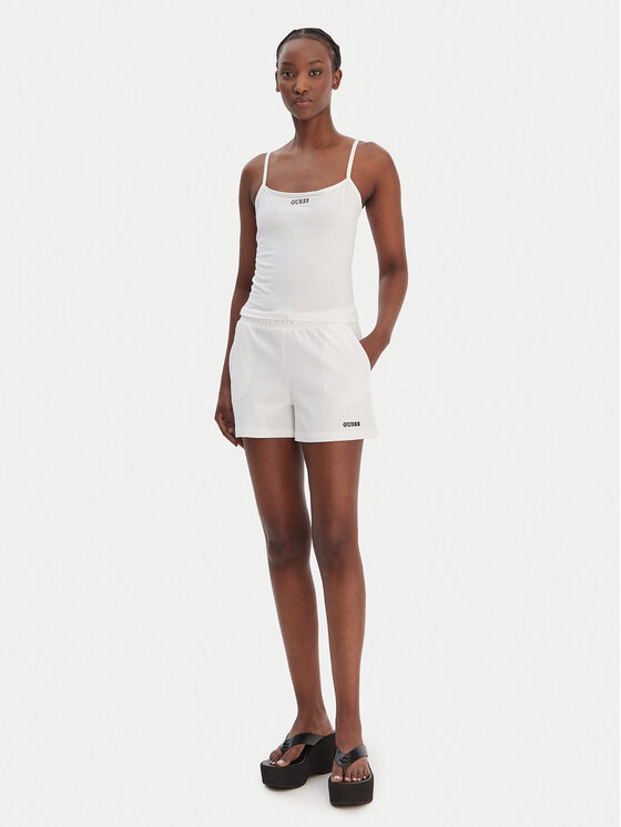 Guess Guess Spordišortsid E6GD01 KCRZ1 Valge Relaxed Fit
