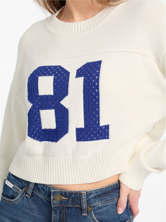 Guess Jeans Guess Jeans Sweter 177719 Biały Classic Fit