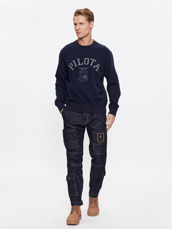 Aeronautica Militare Aeronautica Militare Pulóver 232FE1817F518 Sötétkék Comfort Fit