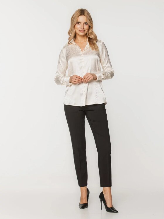 Willsoor Willsoor Bluzka 61425 Beżowy Regular Fit