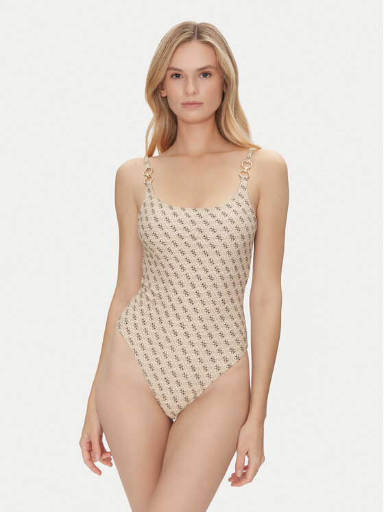 Guess Damski Strój kąpielowy, rozmiar M, Beżowy, E5GJ45 KCRL2