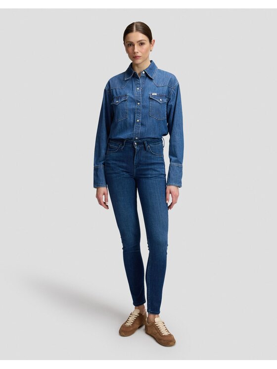 Lee Lee Koszula ESSENTIAL WESTERN SHIRT Niebieski Relaxed Fit