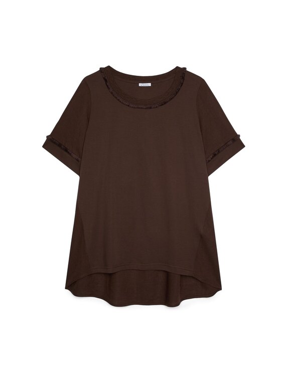 Fiorella Rubino Fiorella Rubino T-shirt G0AOL009171N022 Marrone Over Fit