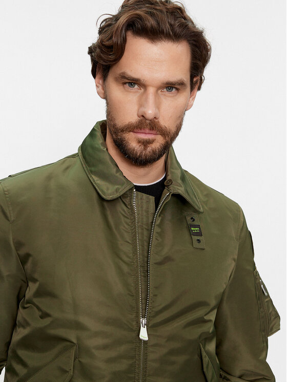 Blauer Blauer Μπόμπερ μπουφάν 23WBLUC02132 Πράσινο Regular Fit