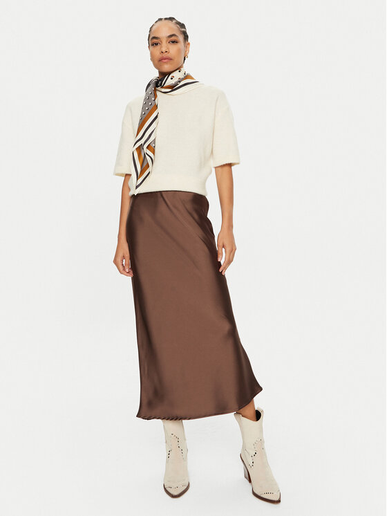 Gina Tricot Gina Tricot Φούστα midi 23423 Καφέ Regular Fit