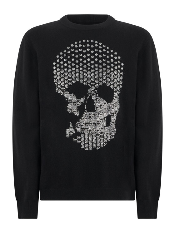 PHILIPP PLEIN PHILIPP PLEIN Sweter 31401 Czarny Regular Fit