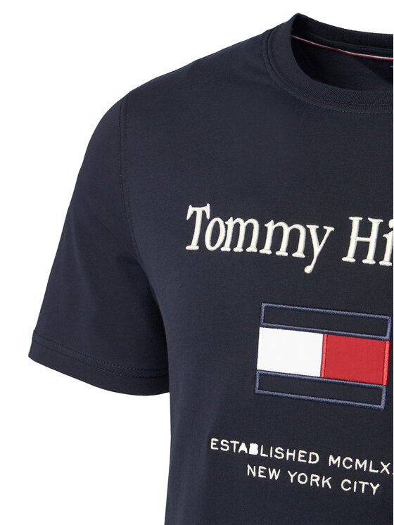 Tommy Hilfiger Tommy Hilfiger T-krekls Embro Flag MW0MW42736 Tumši zils Regular Fit