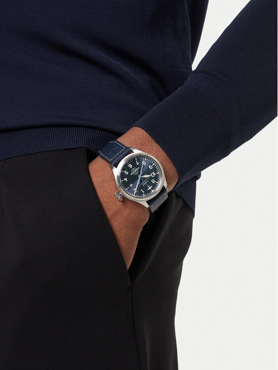 Timex Timex Ročna ura Timex x Pan Am® Waterbury Ace  TW2Y38800 Mornarsko modra